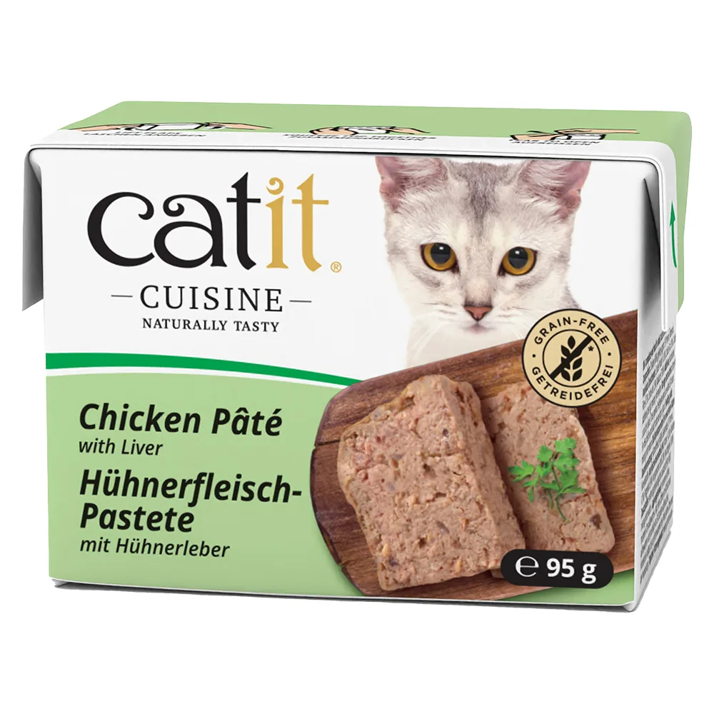 12x95g Catit Cuisine Paté kip met lever natvoer voor katten van Catit – productfoto