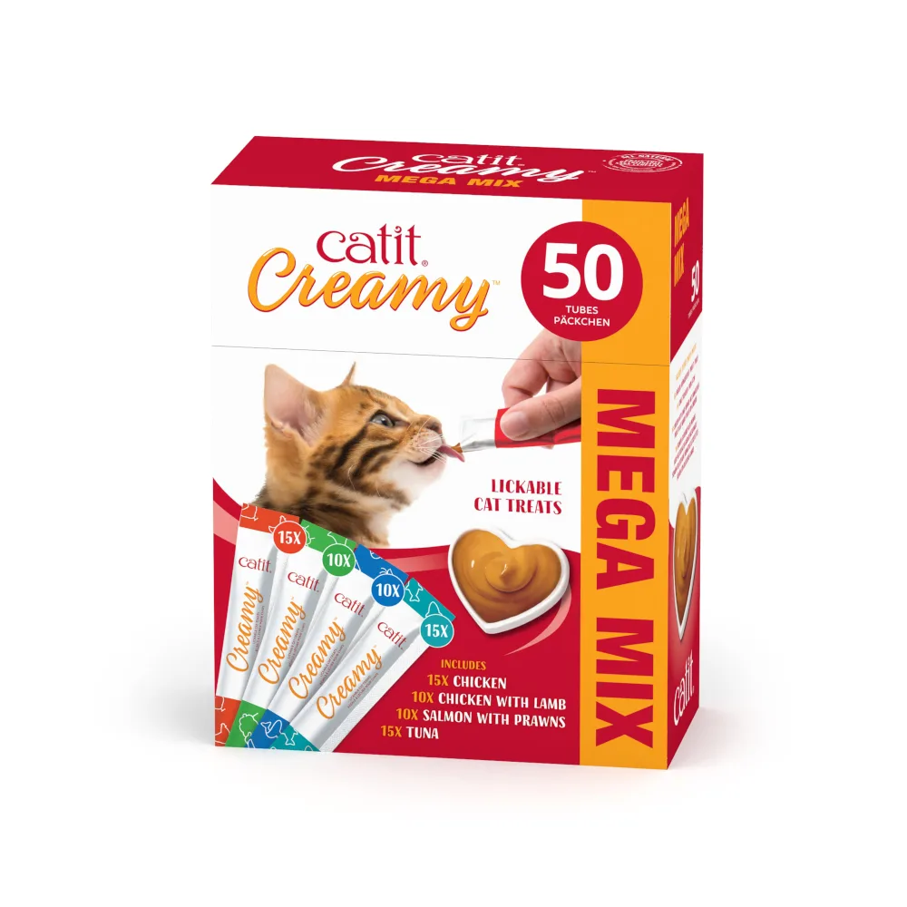 50x10g Catit Creamy Mix (4 soorten) kattensnacks by Catit – product photo