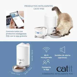 Automatische Voerbak - Voerautomaat - Katten en Honden - 19x19x34 cm de Catit en Blanc – photo produit 6 sur 6