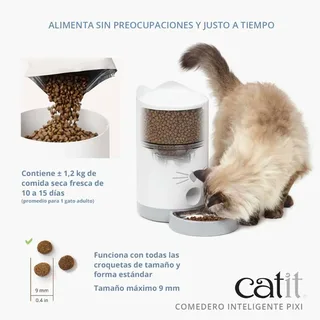 Automatische Voerbak - Voerautomaat - Katten en Honden - 19x19x34 cm de Catit en Blanc – photo produit 2 sur 6