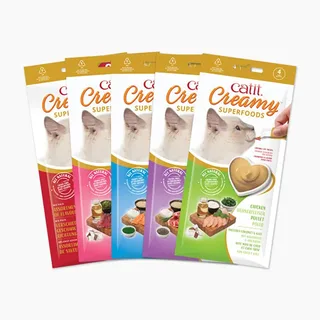 CA Creamy Superfood Traktaties - likbare kattensnacks met kip, lam, zalm of tonijn verrijkt met superfoods Tonijn 4x10 Gram by Catit in Brown – product photo 2 of 4