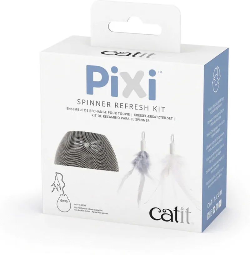 Cait - Speelgoed Voor Dieren - Kat - Ca Pixi Spinner Refresh Kit 8,5x8,5x4,5cm Gemengde Kleuren - 1st de Catit en Blanc, Argent – photo produit