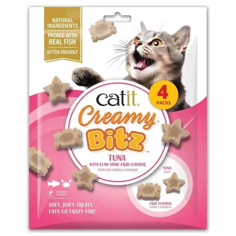 Friandise Pour Chat Creamy Bitz Thon Et Crabe 4x12g de Catit – photo produit