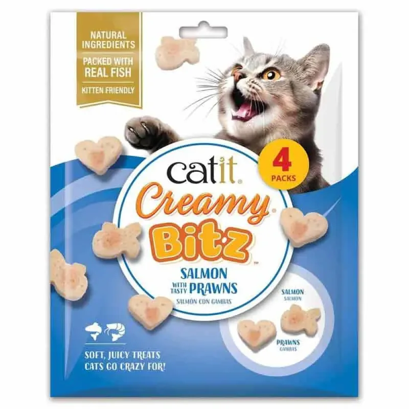 Friandise Pour Chat Creamy Bitz Saumon Et Crevettes 4x12g de Catit – photo produit