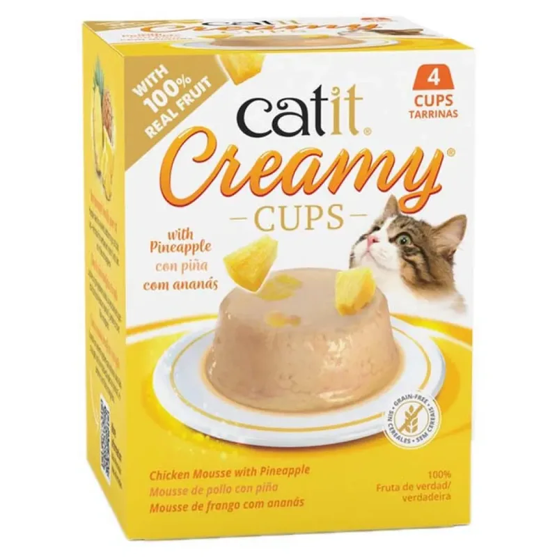 Creamy Cups Mixpak Nat Kattenvoer 4x25g von Catit – Produktfoto