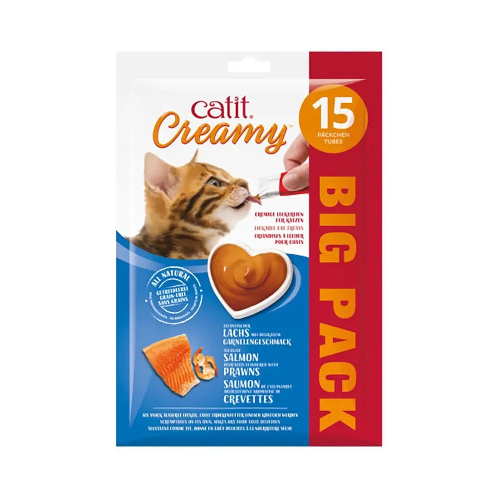 Creamy met zalm en garnalen 15x10 gr van Catit – productfoto