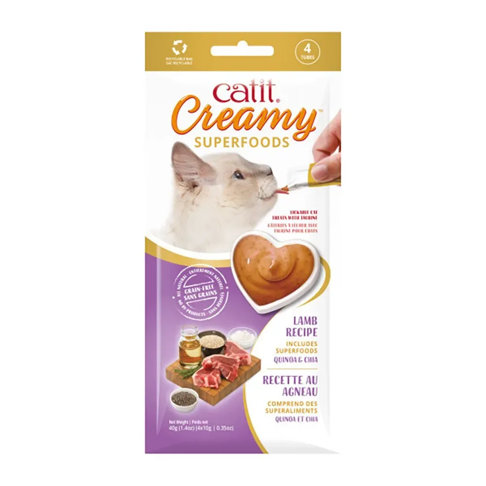Creamy snack met superfoods, lam, quinoa en chia 40 GR van Catit – productfoto