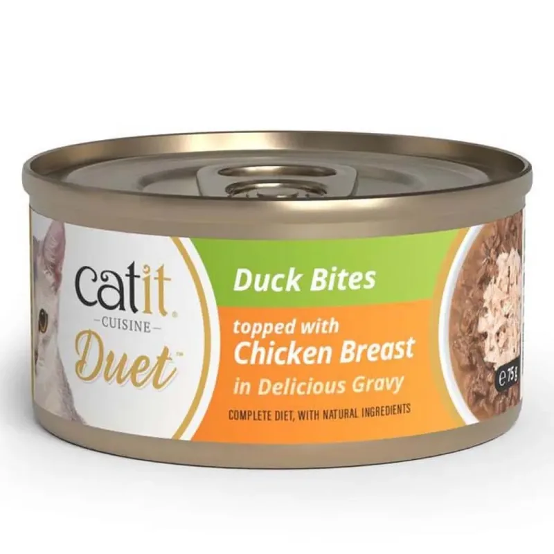Cuisine Duet Ente Mit Huhn Nassfutter Für Katzen 75g von Catit – Produktfoto 1 von 2