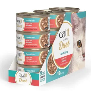 Cuisine Duet Natvoer Voor Katten Met Tonijn En Zalm 75g fra Catit – produktbillede 2 af 2