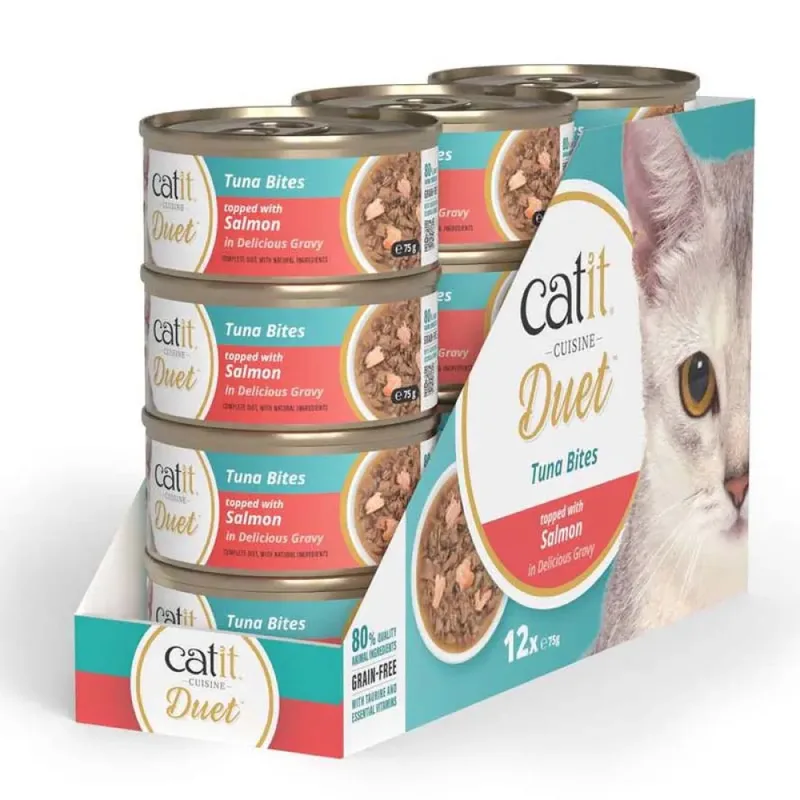 Cuisine Duet Natvoer Voor Katten Met Tonijn En Zalm 75g fra Catit – produktbillede 2 af 2