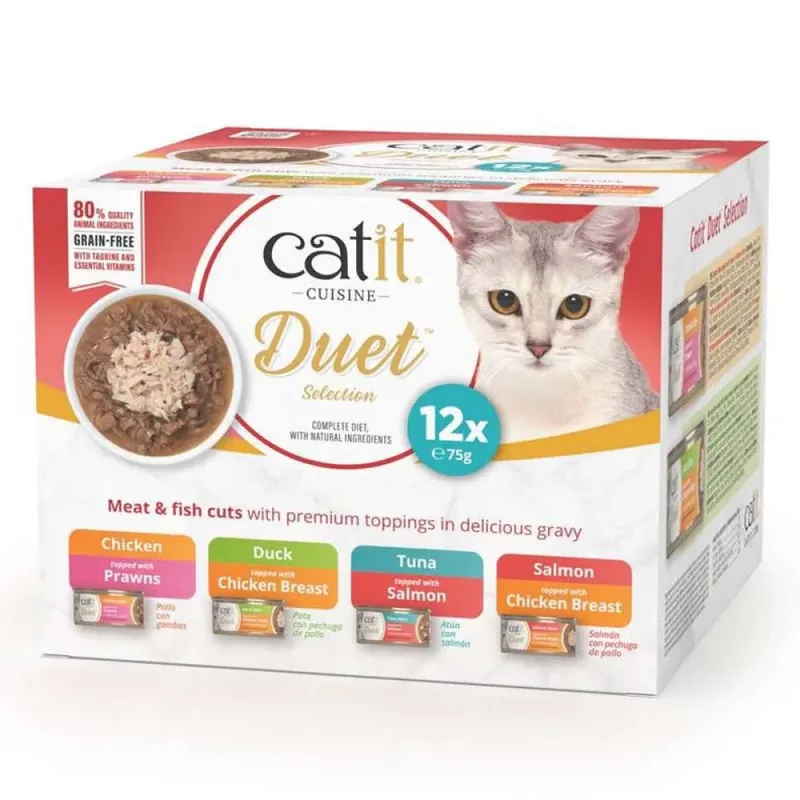 Cuisine Duet Variatiepakket Nat Kattenvoer 12x75g von Catit – Produktfoto
