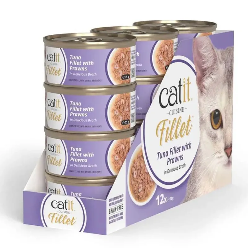 Cuisine Filet Tonijn Met Garnalen In Bouillon Natvoer Voor Katten 75g de Catit – photo produit 2 sur 2
