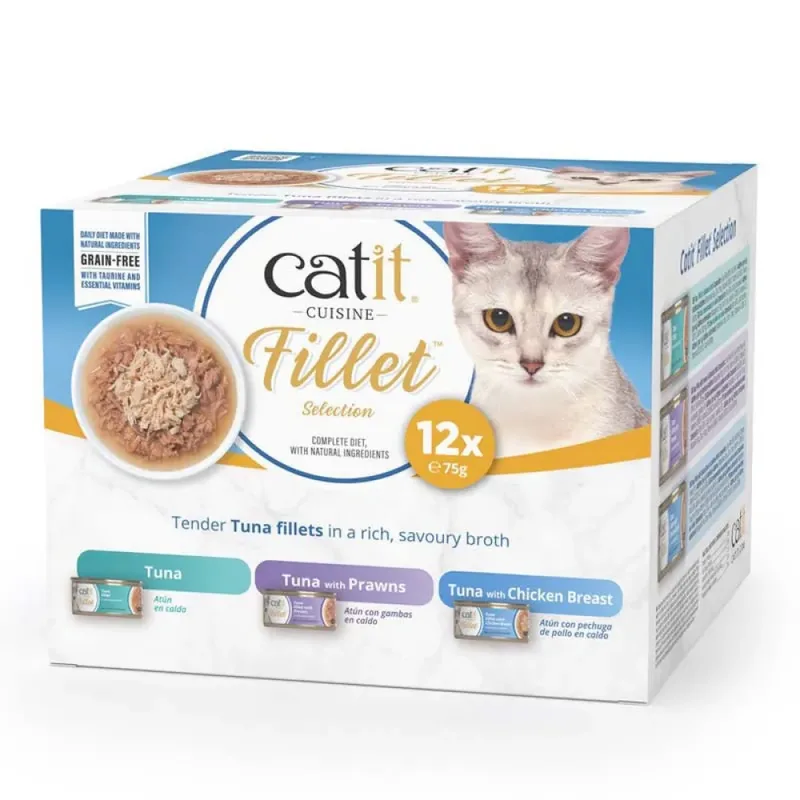 Cuisine Fillet Thunfischfilet Sortenvielfalt Nassfutter Für Katzen 12x75g von Catit – Produktfoto