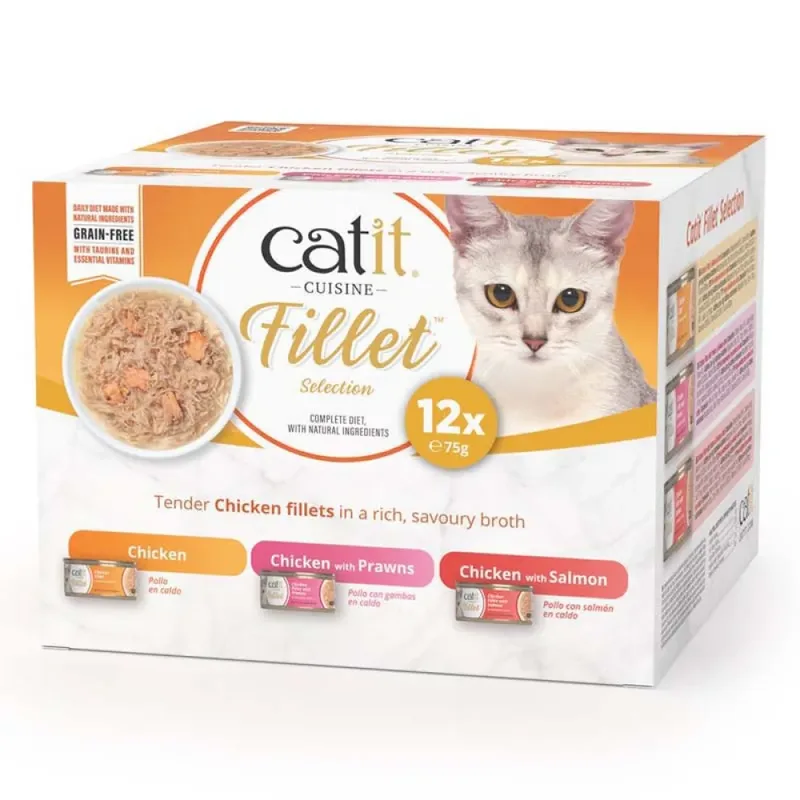 Cuisine Kipfilet Variatiepakket Natvoer Voor Katten 12x75g by Catit – product photo