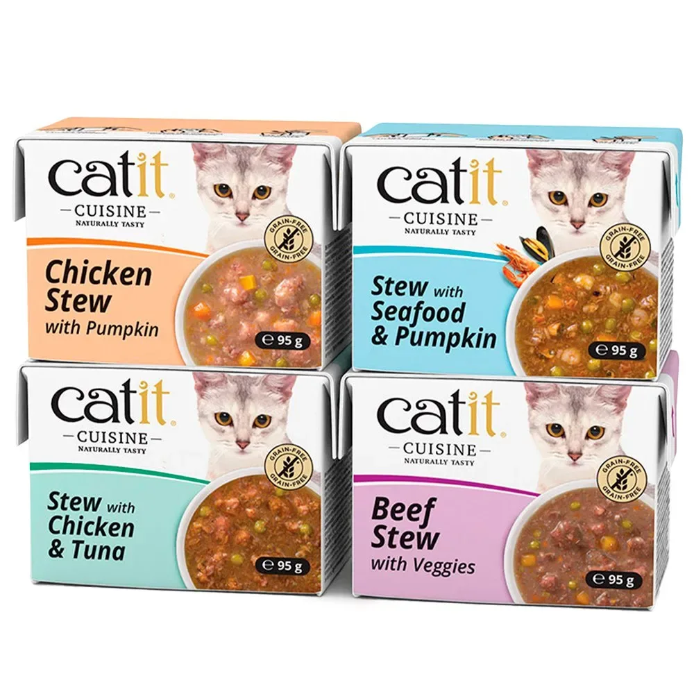 Cuisine Nassfutter in Hühnereintopf mit Kürbis für Katzen 95 gr von Catit – Produktfoto