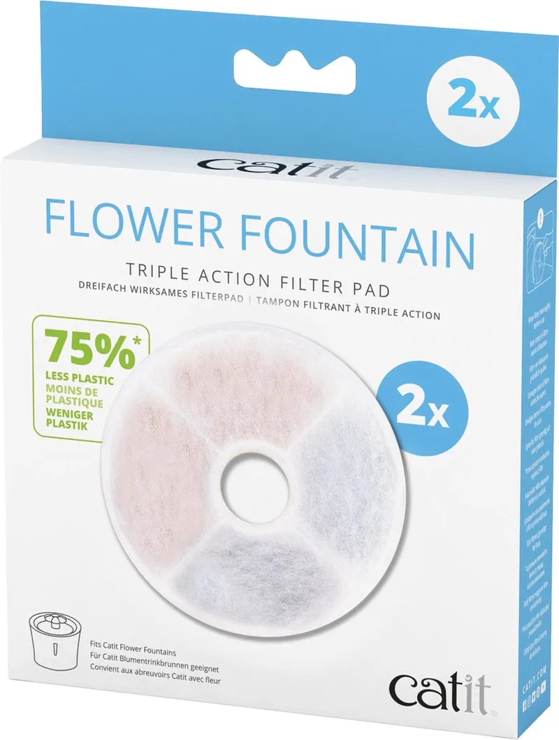 Drinkfontein Filters - Kat - Ca Triple Action Frameless Cartridge 2st - 14x14x1,5cm - 2st by Catit in Multicolour – product photo