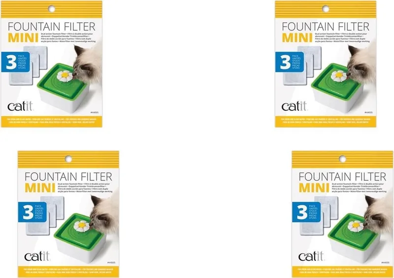 Filters Drinkfontein Mini - Kattendrinkbak - 4 x 15x12x2.5 cm 3 stuks by Catit in White – product photo