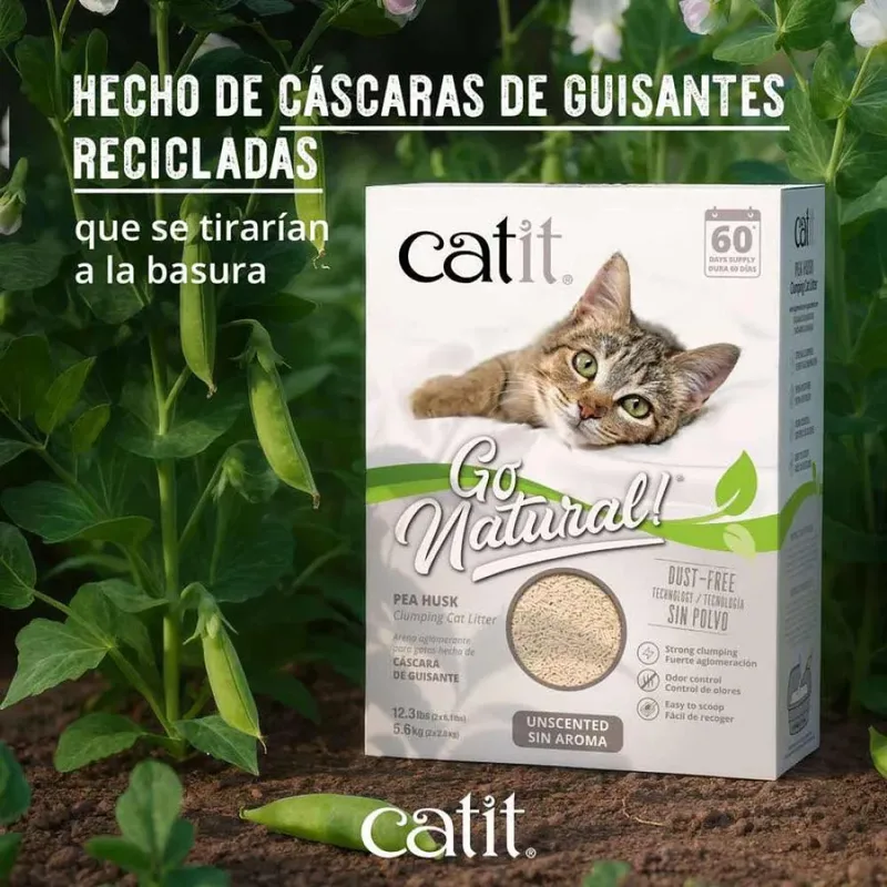 Go Natural! Pea Husk Unscented Kattenbakvulling 5.6kg de Catit – photo produit 3 sur 3