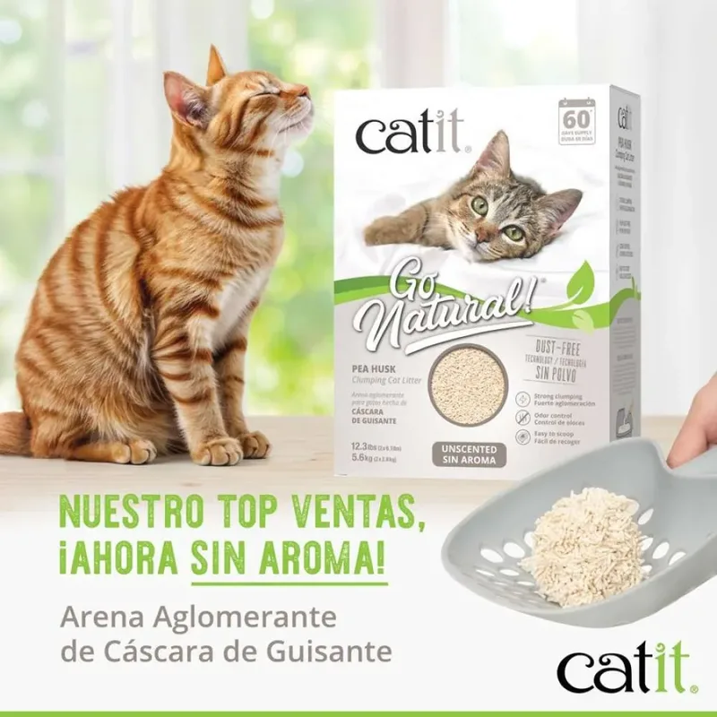 Go Natural! Pea Husk Unscented Kattenbakvulling 5.6kg de Catit – photo produit 2 sur 3
