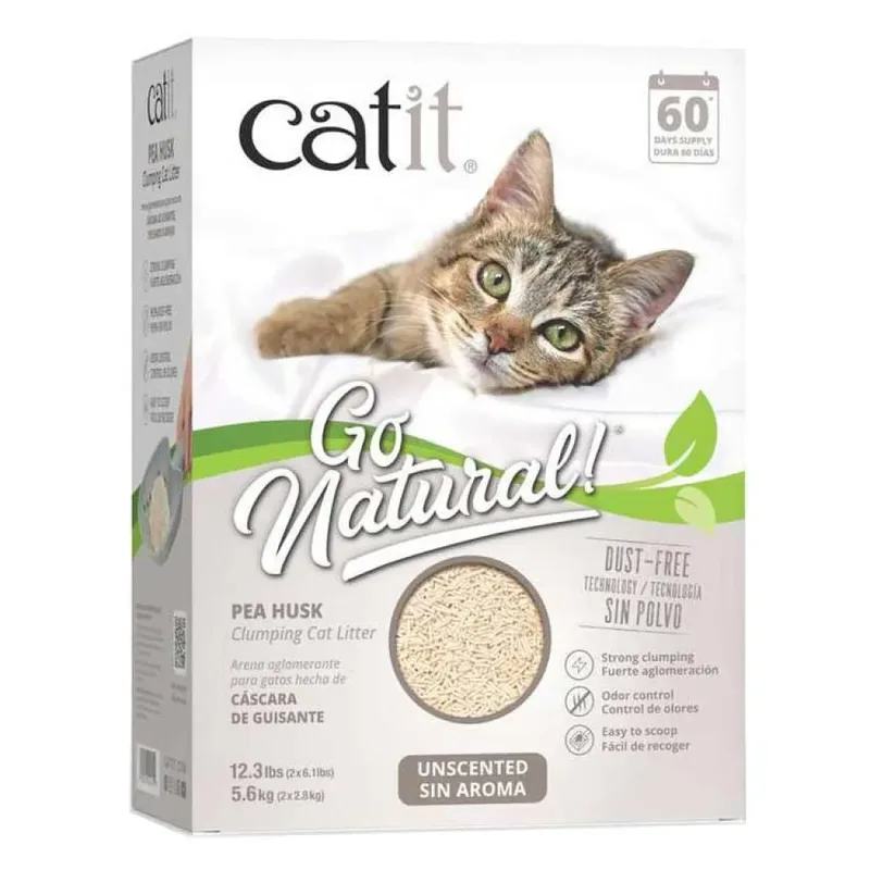 Go Natural! Pea Husk Unscented Kattenbakvulling 5.6kg de Catit – photo produit 1 sur 3