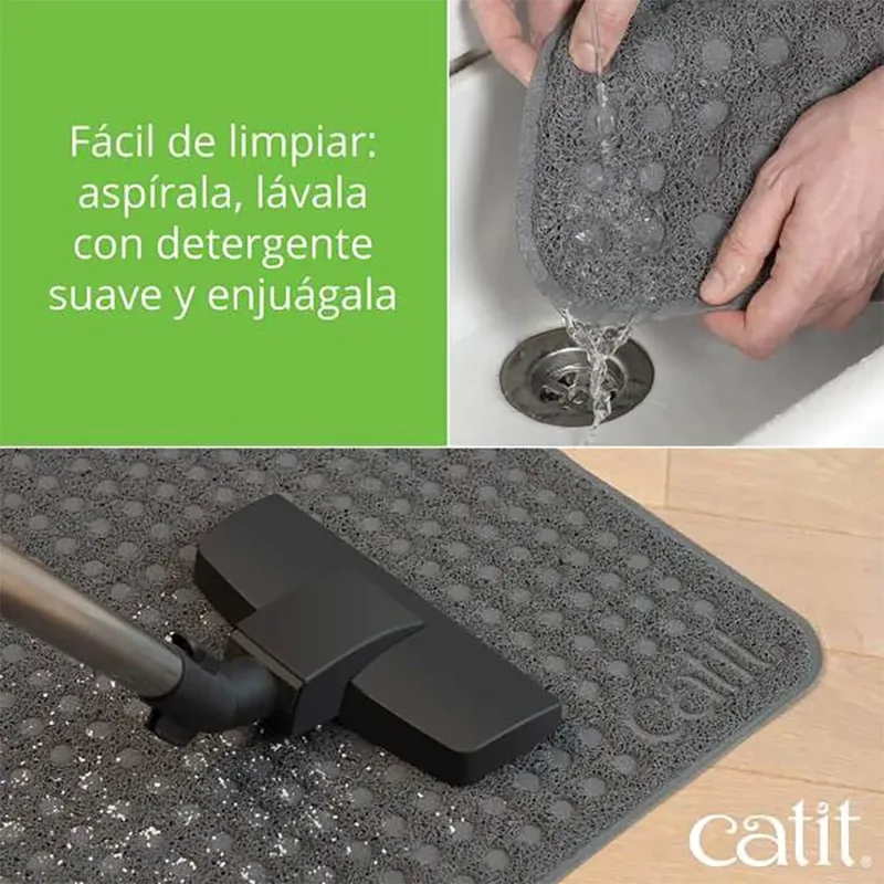 Kattenbakmat Grijs – comfortabele antislipmat om kattenbakvulling op te vangen – verkrijgbaar in S en L L - 90x60CM by Catit – product photo 4 of 4