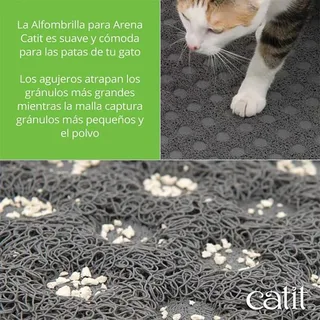 Kattenbakmat Grijs – comfortabele antislipmat om kattenbakvulling op te vangen – verkrijgbaar in S en L L - 90x60CM by Catit – product photo 2 of 4