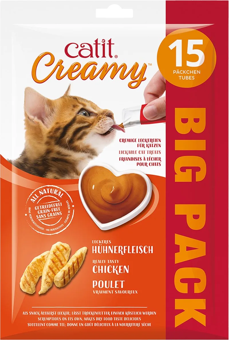 Kattensnack - Kat - Ca Creamy Kip 15x10g - 15st van Catit – productfoto