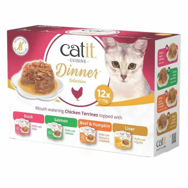 Kattenvoer Vis Diner Multipack 12x75g van Catit – productfoto 1 van 6