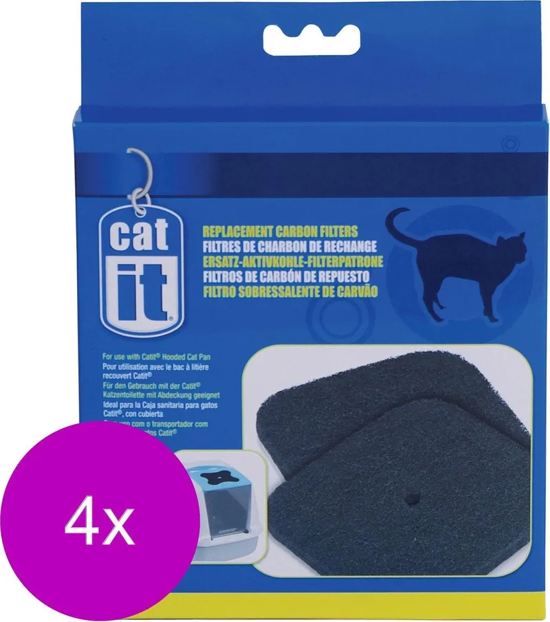 Koolfilter Kattentoilet - Kattenbakaccessoires - 4 x 2 stuks by Catit – product photo