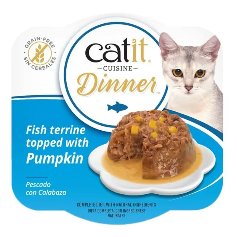 Nassfutter Für Katzen: Dinner Mit Fisch Und Kürbis 75g von Catit – Produktfoto