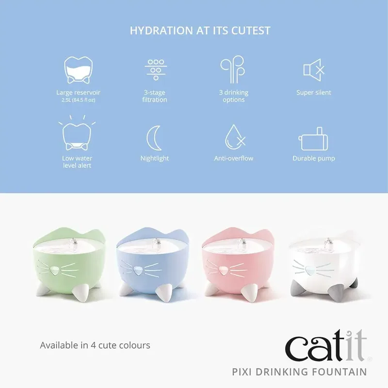 Pixi Drinkfontein Katten - 2 L - Waterfontein från Catit i Vit – produktbild 3 av 5