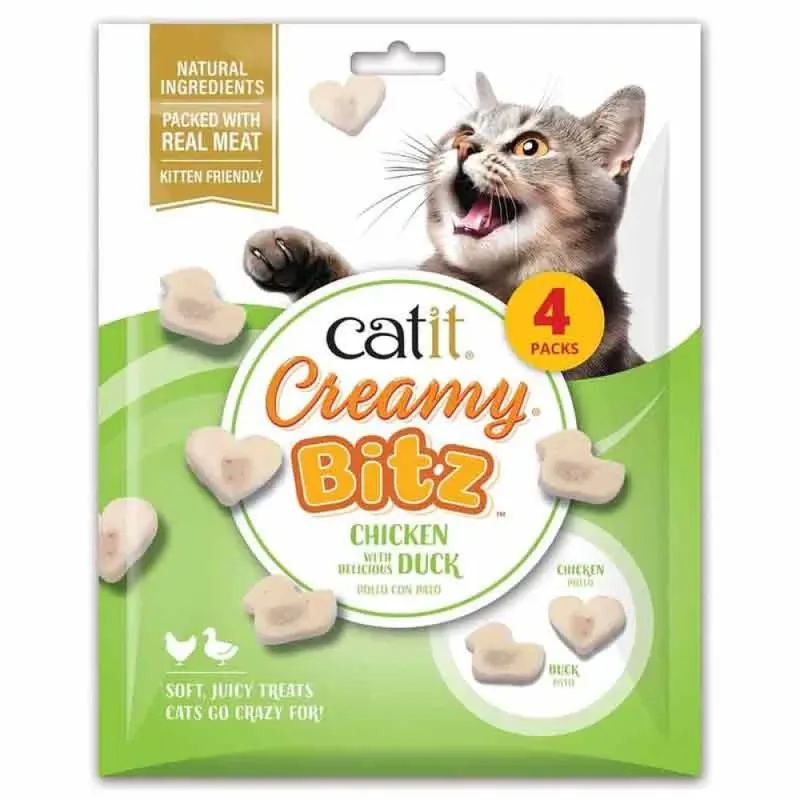 Bouchées Crémeuses Poulet Et Canard Pour Chat 4x12g de Catit – photo produit
