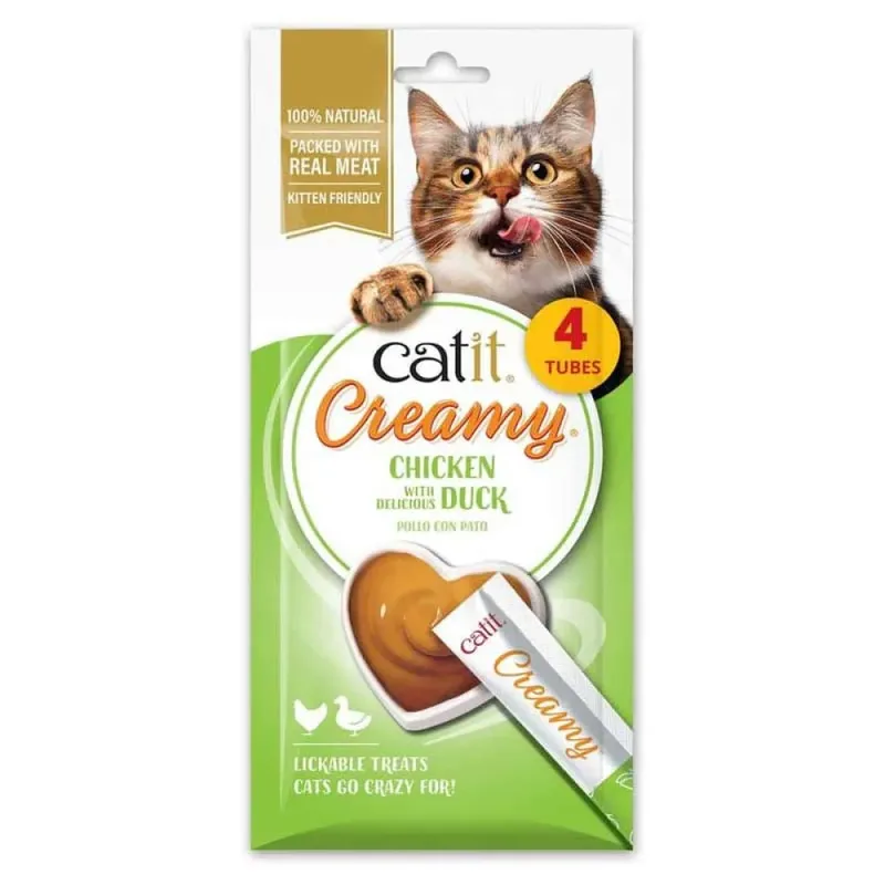 Romige Kip En Eend Kattensnack 4x10g by Catit – product photo 1 of 2