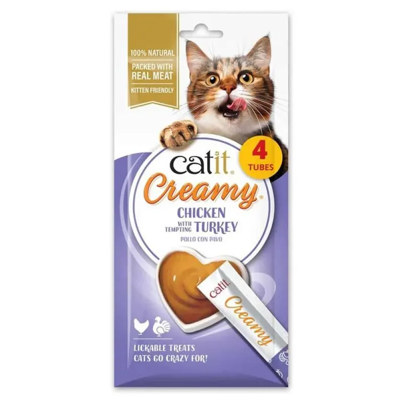 Romige Kip En Kalkoen Kattensnack 4x10g by Catit – product photo 1 of 2