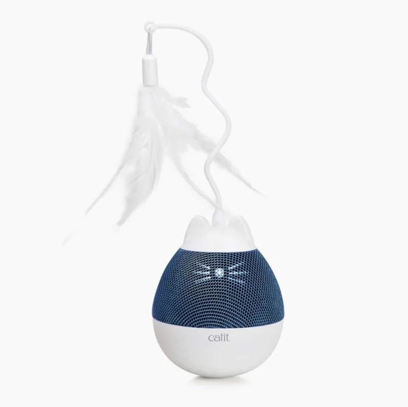 Speelgoed Voor Dieren - Kat - Ca Pixi Spinner 9x9x23cm Wit/blauw - 1st by Catit in White, Silver – product photo