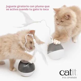 Speelgoed Voor Dieren - Kat - Ca Pixi Spinner 9x9x23cm Wit/grijs - 1st by Catit in White, Silver – product photo 3 of 6