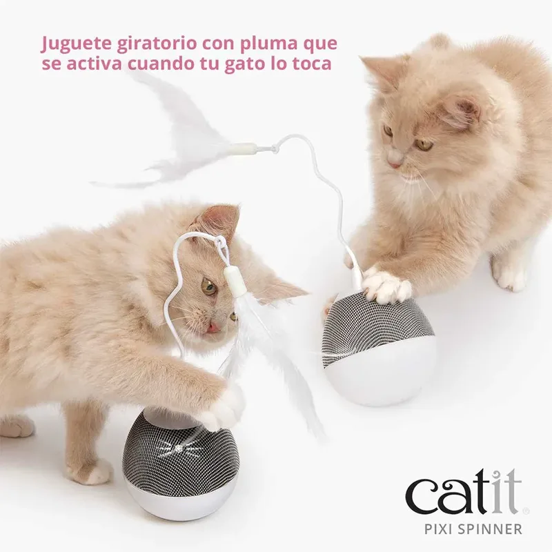 Speelgoed Voor Dieren - Kat - Ca Pixi Spinner 9x9x23cm Wit/grijs - 1st by Catit in White, Silver – product photo 3 of 6