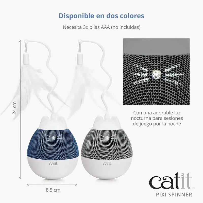 Speelgoed Voor Dieren - Kat - Ca Pixi Spinner 9x9x23cm Wit/grijs - 1st by Catit in White, Silver – product photo 5 of 6