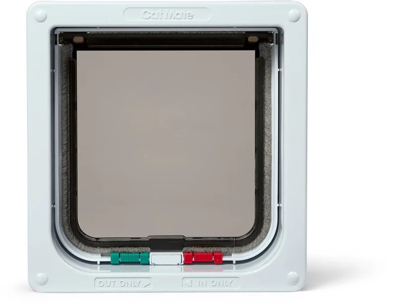 Afsluitbaar Kattenluik - 4 Vergrendelingsstanden - Kattenluik Met Tunnel - 19,2 x 20 cm - 235W by Catmate in White – product photo