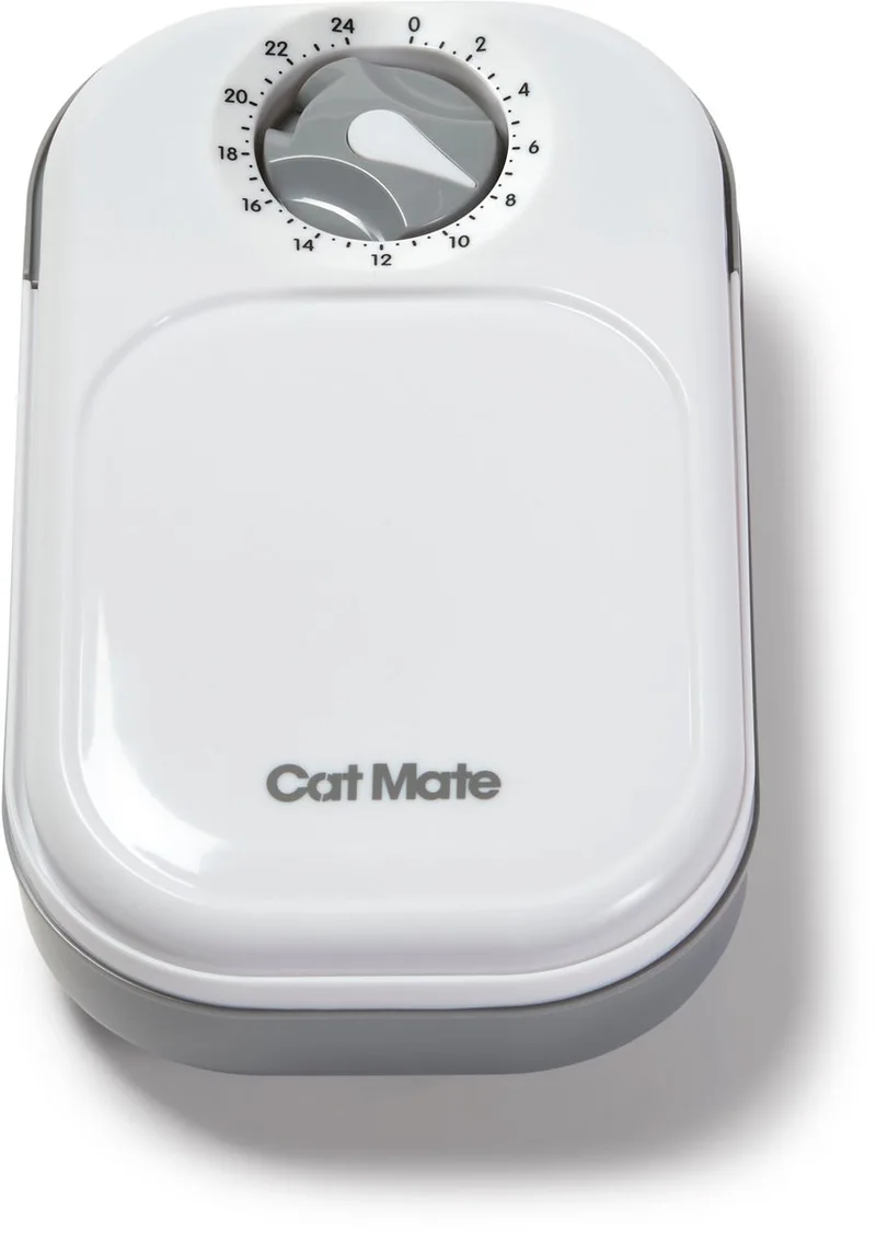 C100 Automatische voerbak voor nat en droog voer voor huisdieren voor één maaltijd - voor katten en kleine honden - wit van Catmate in 1 maaltijd – productfoto