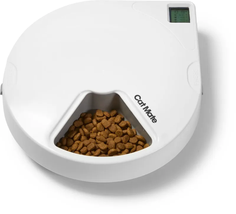 C500 - Automatische Voerbak Hond en Kat - Voerautomaat by Catmate in White – product photo