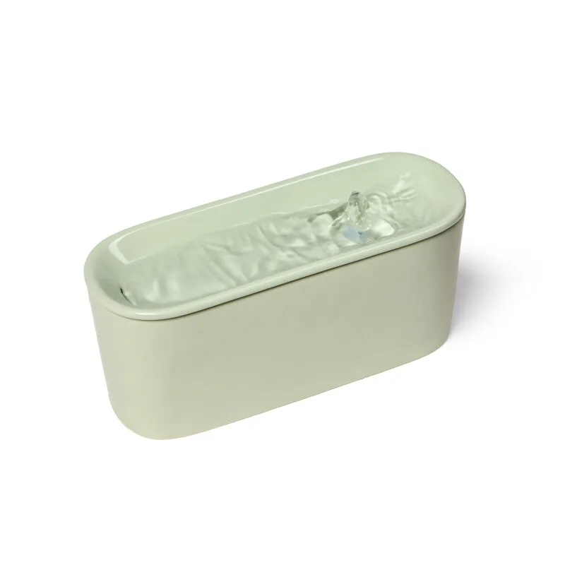 Cat Mate 800ml USB-Keramik-Katzen-Trinkbrunnen von Catmate in Grün, Regular – Produktfoto