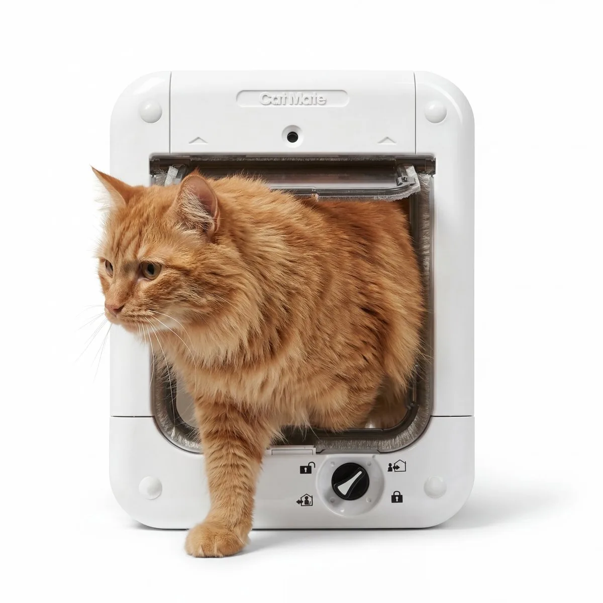 Kattenluik met Chip - Microchip Kattenluik met 4-Vergrendelingsstanden - 24,6 x 19,7 cm - 360W van Catmate in Wit – productfoto