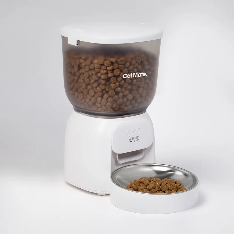 WiFi Automatische Voerautomaat – 4L Droogvoerdispenser voor Katten & Kleine Honden de Catmate en Blanc – photo produit