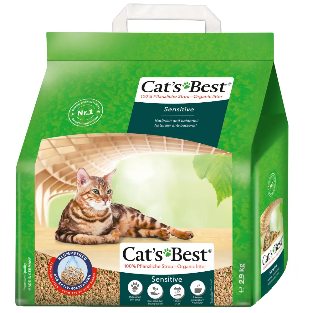 8l (ca. 2,9kg) Sensitive Cat´s Best Kattenbakvulling von Cat's Best – Produktfoto