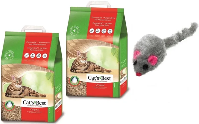 Kattenbakvulling - Bulk voordeel - 2x 20L - Incl - Wol muisje de Cat's Best – photo produit