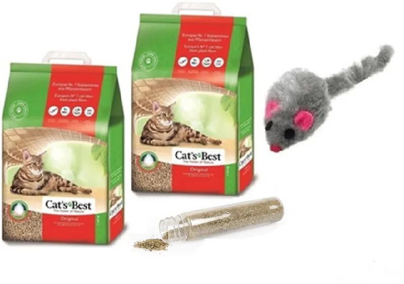 Original - Kattenbakvulling - 2 x 20 l incl muis en catnip de Cat's Best – photo produit