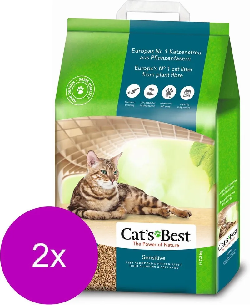 Sensitive - Kattenbakvulling - 2 x 20 l de Cat's Best – photo produit