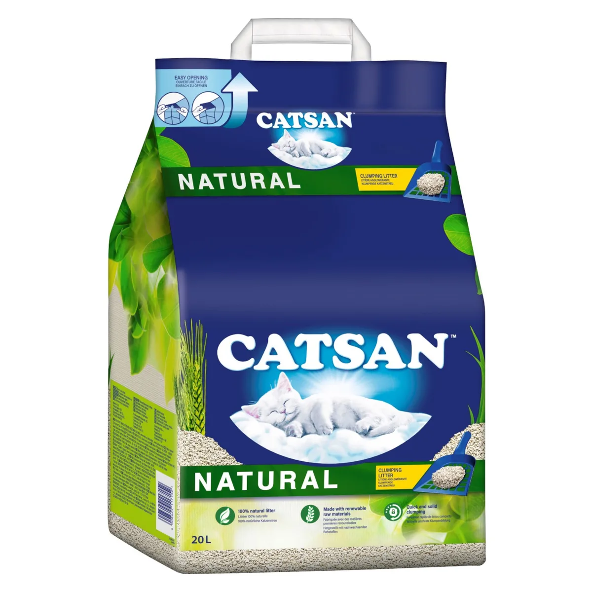 20L Natural Catsan Kattenbakvulling Biologisch Afbreekbaar by Catsan – product photo