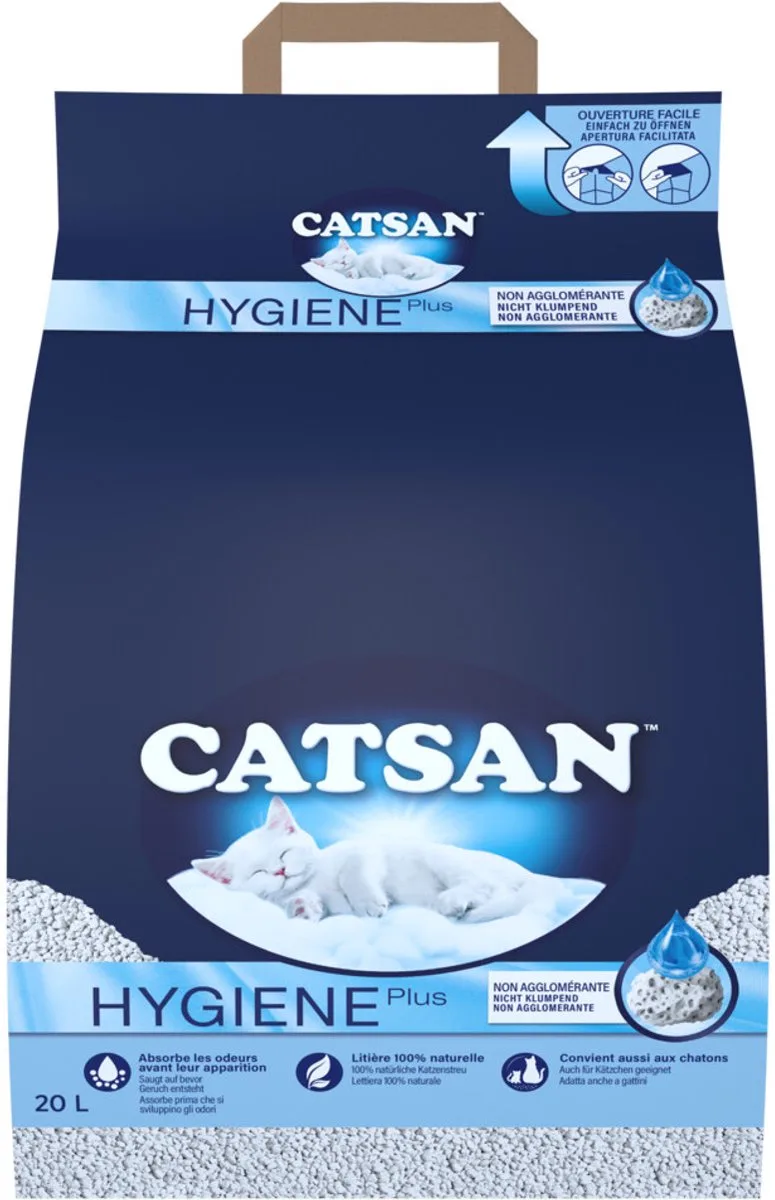 Hygiene Plus Kattenbakvulling - 2 x 20 liter - Voordeelverpakking von Catsan – Produktfoto